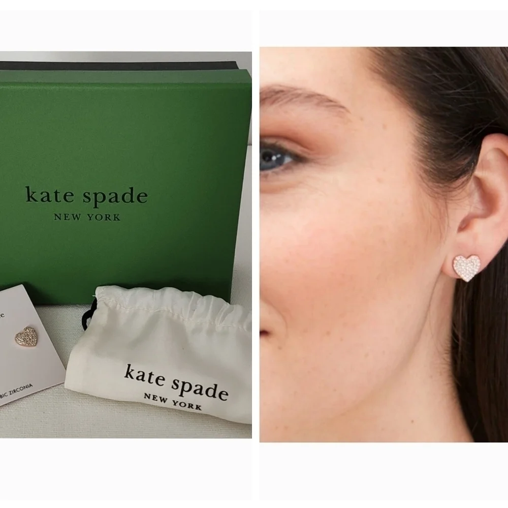 New Kate Spade Heart Earrings Set